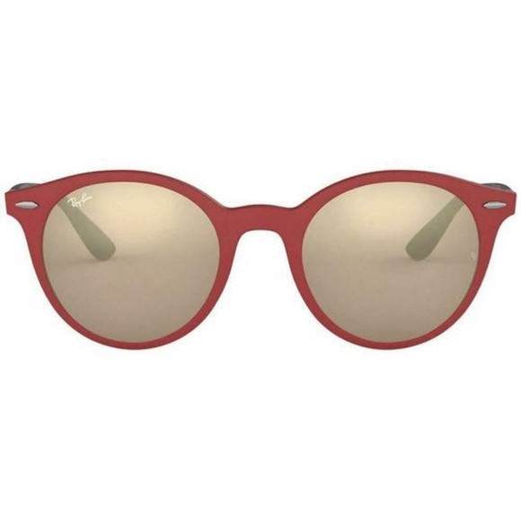 Ray-Ban Round Sunglasses Brown Mirrored Gold Lens - Picture 2 of 5